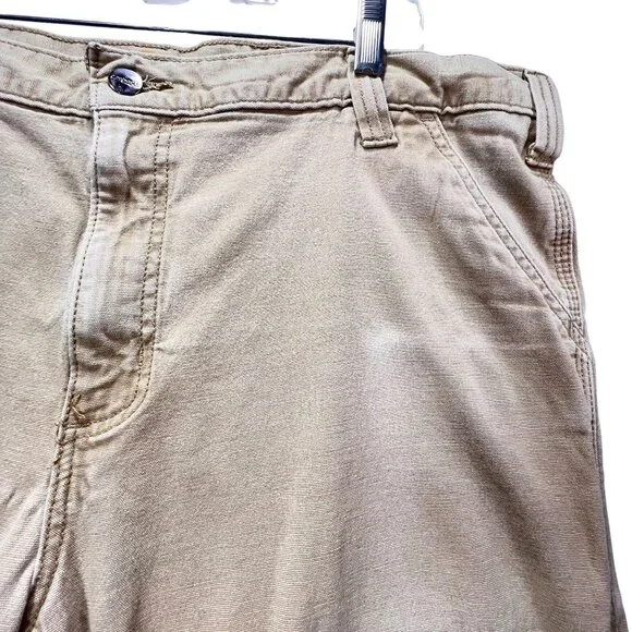 Carhartt Beige Relaxed Fit Canvas Pants Carpenter Cargo Pockets 40x30 RN 14806 - Picture 5 of 16